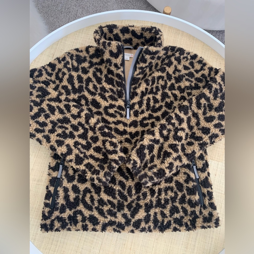 Crewcuts Leopard Quarter-Zip Fleece
